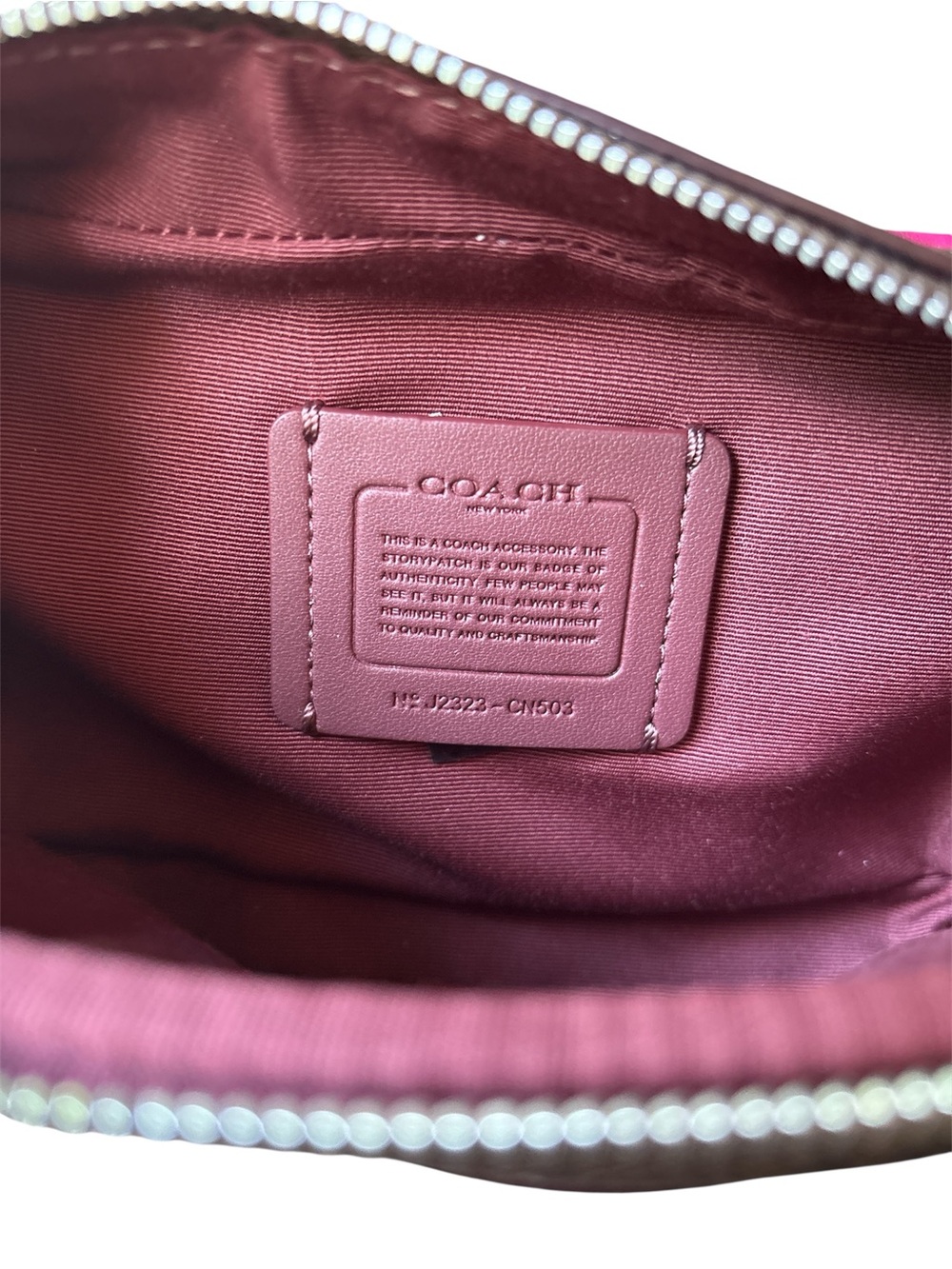 Coach Brown Signature Belt Bag with Hot Pink Leather Accents - Picture 6 of 7